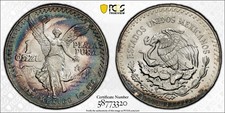 1985 Mo Mexico Silver Libertad 1 Onza PCGS MS66 Nicely Toned