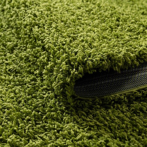 Unique Loom Solid Shag Collection Area Rug (5' 3" Round, Grass Green) - Picture 6 of 11