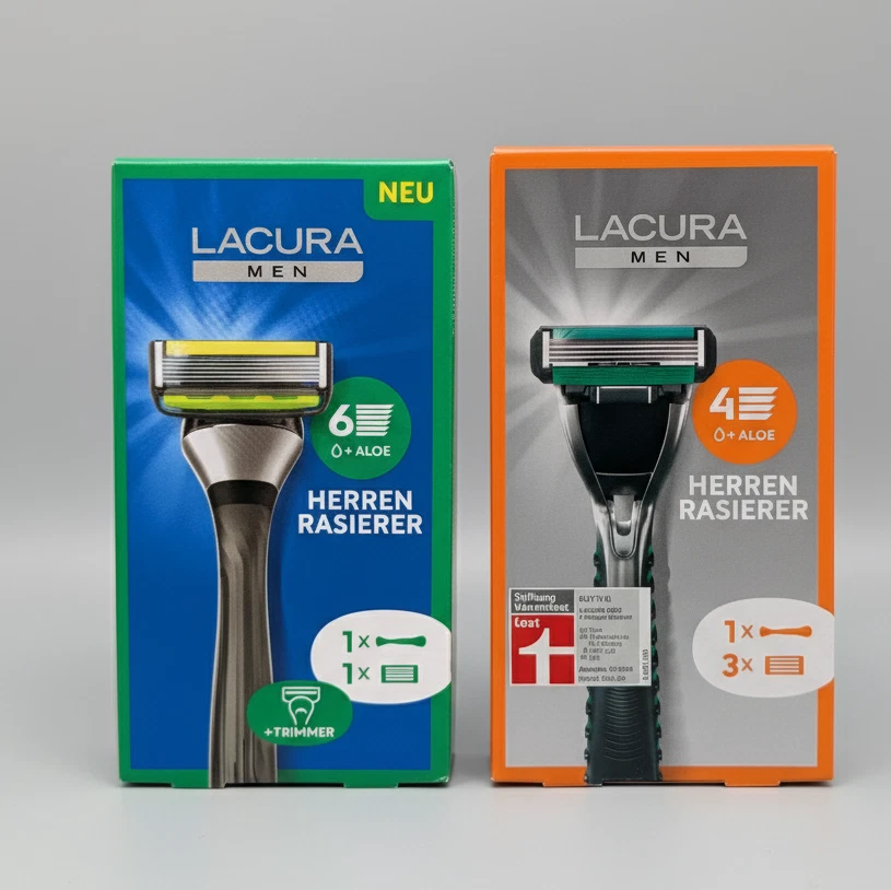 Lacura Men System 4 oder 6 Klingen Bartrasur Gleitstreifen Nassrasur