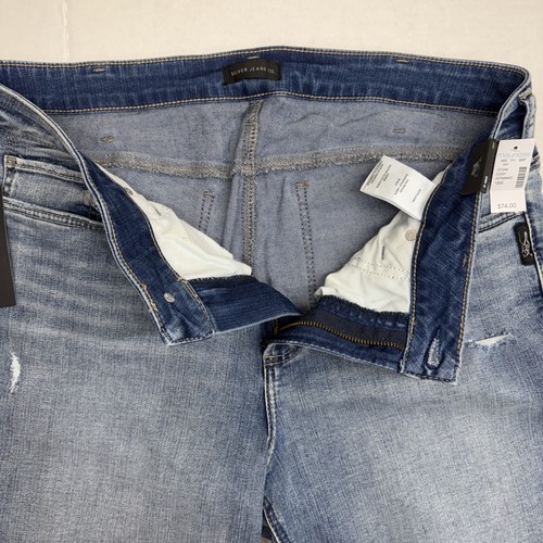 NWT SILVER Jeans Blue Avery Curvy High Rise Bermuda Short Women’s Size 18 W - Picture 5 of 10