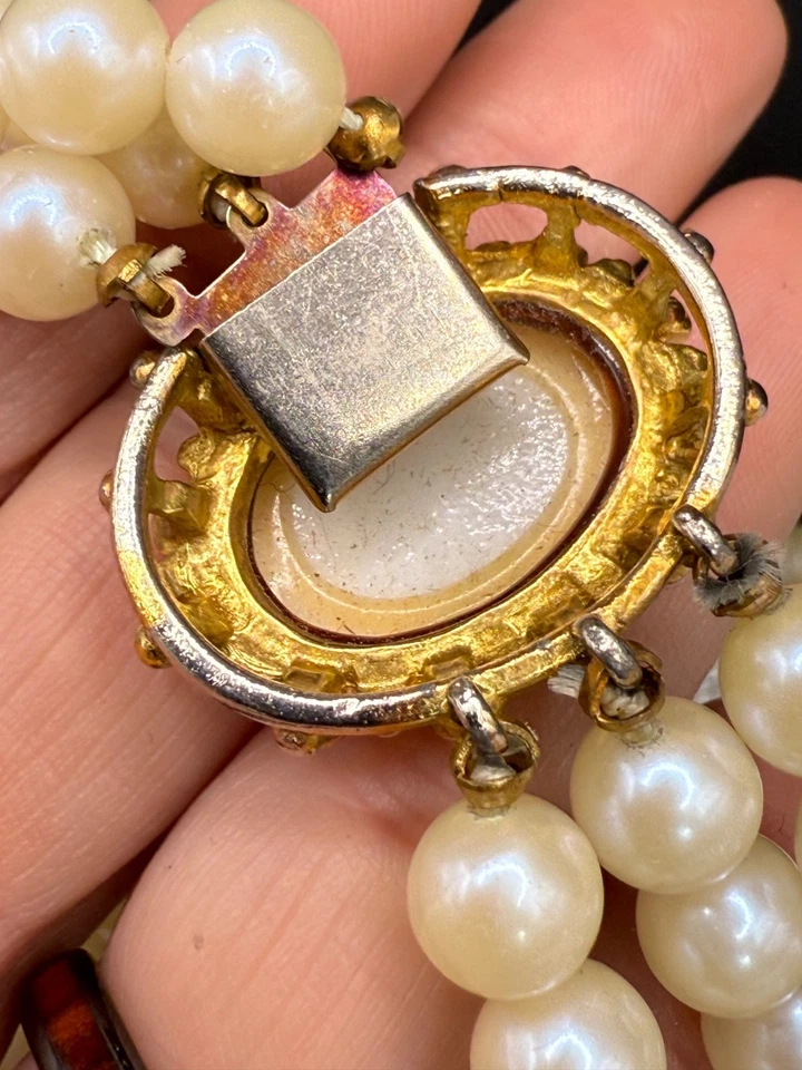 Conjunto de pendientes pulsera collar perlas imitación vintage rosas flores Foto 3 de 4