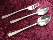 Clearbrook 1 Dinner Fork 1 Oval Soup Place Spoon EKCO Eterna Stainless Japan