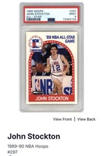 John Stockton 89 All stars Game 1989 Hoops #297 Basketball Card