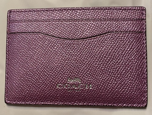 Coach New York Slim Card Case Geldbörse Metallic Pink Größe Small