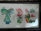 Vintage 2006 Signed Korean Folk Art Name Painting Framed  — photo 3