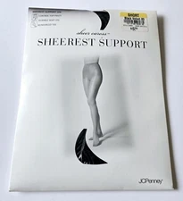 JCPenney Worthington Sheer Caress Pantyhose Size Short Black Velvet Control Top