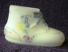 FENTON ART GLASS BABY SHOE BOOTEE HAND PAINTED