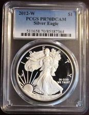 2012 W American Silver Eagle, PCGS PR 70 DCAM