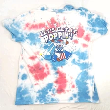 Buccees Tye Dye Shirt Mens XL Let's Get It Poppin'! Red White Blue Patriotic