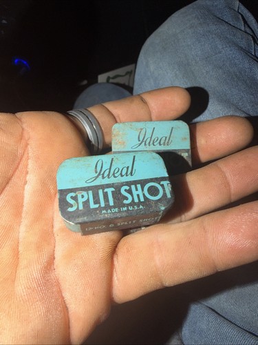 Vintage Ideal Split Shot Tin Case with Sinkers