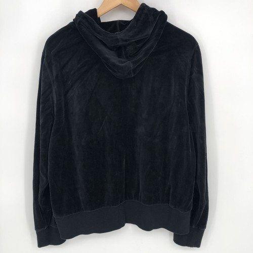 Calvin Klein Velour Set Womens XL Black Hoodie & Wide Leg Pants Plush Lounge - Picture 3 of 19