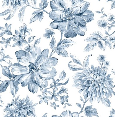  Gabriela Blue Floral Paste The Wall Non Woven Wallpaper