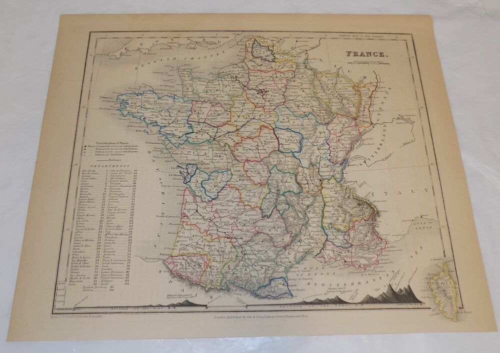 1850 Antique Map /// FRANCE | eBay