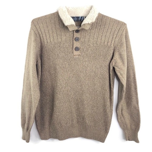 Oscar De La Renta Mens Cable Knit Tan 