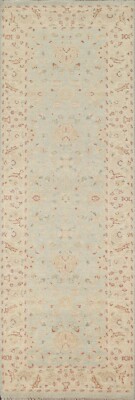 Vegetable Dye Muted Handmade Peshawar-Chobi Oriental Runner Rug 2' 8'' x 8' 2''