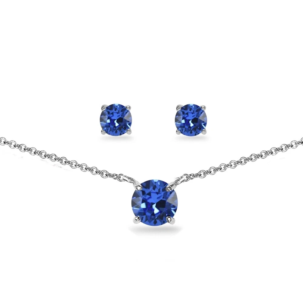 Royal blue hotsell and silver necklace