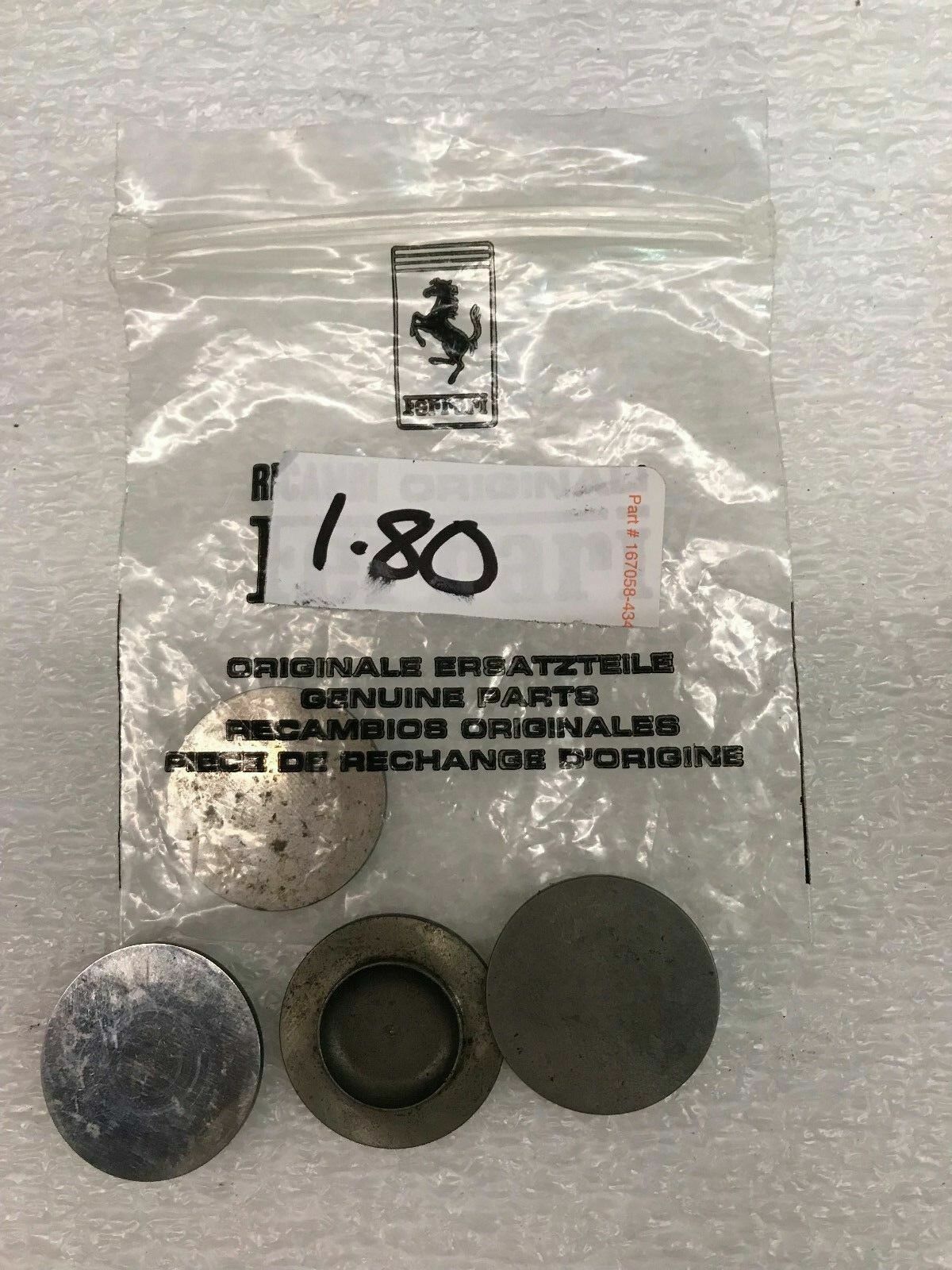 FERRARI F50 VALVE ADJUSTMENT PAD SHIM 1.80 MM OEM 163679