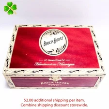 Brick House Robusto Wood Cigar Box 8.5" x 6.25" x 3"