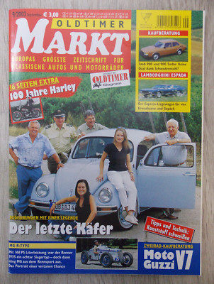 Oldtimer Markt September 2003 9/2003 VW Käfer Saab 900 Lamborghini Espada Harley