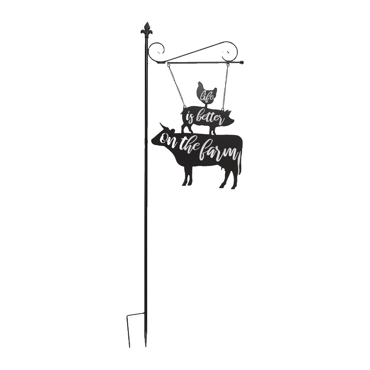 Black Iron Outdoor Garden Stakes
