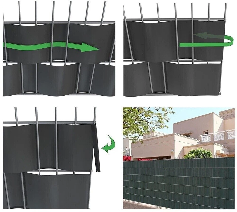 Frangivista per Balcone Ringhiera Fasce Strisce PVC Frangivento Cancello 19x35mt - Imagen 4 de 4