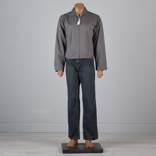 M 1950s Mens NOS Sanforized Gray Big Yank Work Wear Workwear Car Club Jacket 50s - Picture 9 of 10