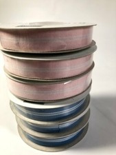Stampin' Up Grosgrain Ribbon Striped Pacific Blue, Pink 5/8" 90 Yards Lot of 6