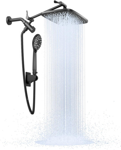 12 Inch High Pressure Rain Shower Head Combo with Extension Arm- Wide Rainfall S