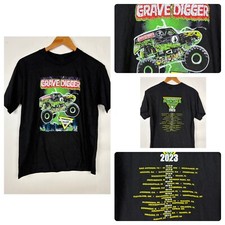Gravedigger Monster Jam 2023 Show T-shirt Kids Large Size Big Trucks