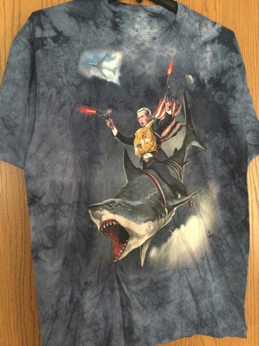 George W. Bush - Riding On Shark. Blue 