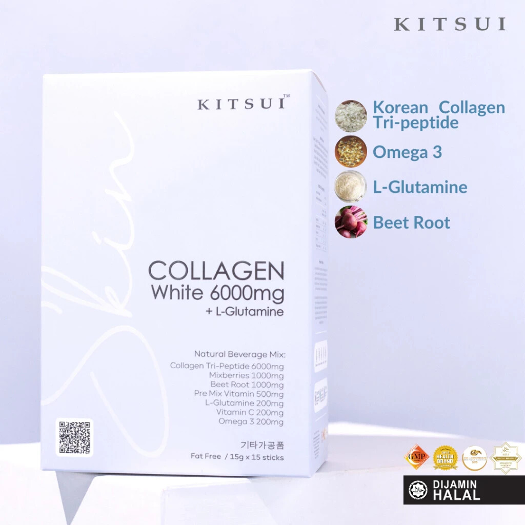 kitsui glutathione 2X KITSUI Collagen White 6000mg + L-Glutamine Youthful Skin 15g