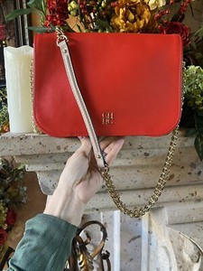 Carolina Herrera Color Bloque De Cuero Cadena de Eslabones Bandolera Bolso  para el Hombro | eBay