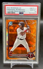 2022 bowman sapphire emmanuel rodriguez Orange /50 #BCP117 - PSA 10 Pop4