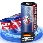 2 x Wilhelm CR2 Batterien 3V Lithiumbatterie CR2A DLCR2 CR17355 Lithium Batterie