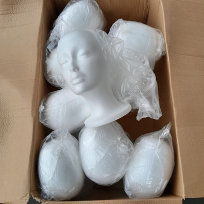 Brittnys Styrofoam Model Heads Hat Wig Female Mannequins 6'' Round base-Box of 9