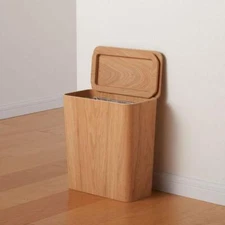 MUJI Wood Seamless Trash Can Oak Square shape Lid sold separately Selectable NEW