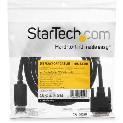 StarTech.com 6ft (1.8m) DisplayPort to DVI Cable, DP to DVI-D Video Adapter Conv