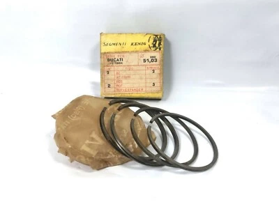 SEGENTI KENIG DUCATI BRONCO 98 98SPORT SS 98T TS TL 98N PISTON RING +080 NOS - Photo 1/4
