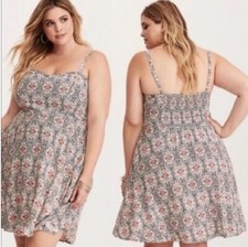 TORRID Women's Floral Print Challis Tank Dress Size 1X