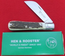 Hen & Rooster Stag Jack Knife Genuine Stag AAA+ 2011 Issue Long Discontinued! NR