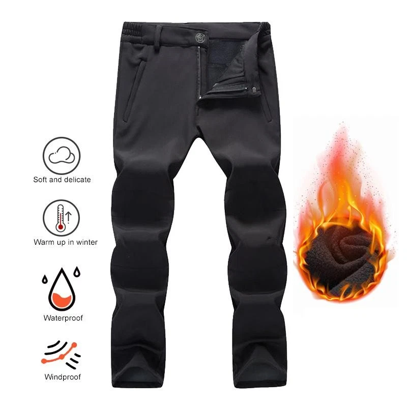 Winter Slim Men Outdoor Camping Pants Hiking Trousers Women Travel Thickening Wa