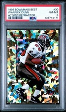 1998 Bowman'S Best Atomic Refractor #30 Warrick Dunn #/100 PSA 8 New Slab