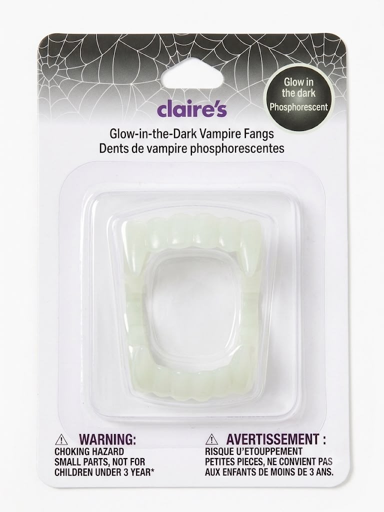 Claire's Glow-In-The-Dark Vampire Teeth Fangs