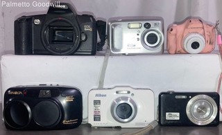 Lot of 6 Film and Digital Cameras UNTESTED