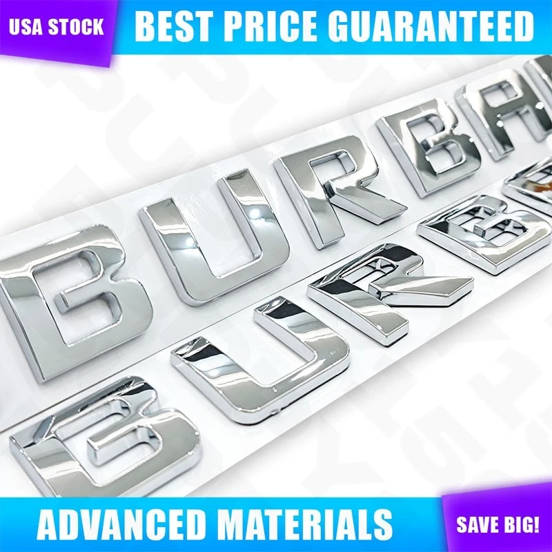 3Pcs Glossy Chrome For Suburban Letters Emblems 3D Door Liftgate Badge 2007-2020 Foto 3 de 4