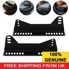 Black Bucket Seat Side Mounts Brackets OMP Sparco Cobra Race Rally FIA MSA Pair