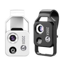 200X Pocket Microscope Lens with CPL Filter LED Light Macro Lens for Cellphone