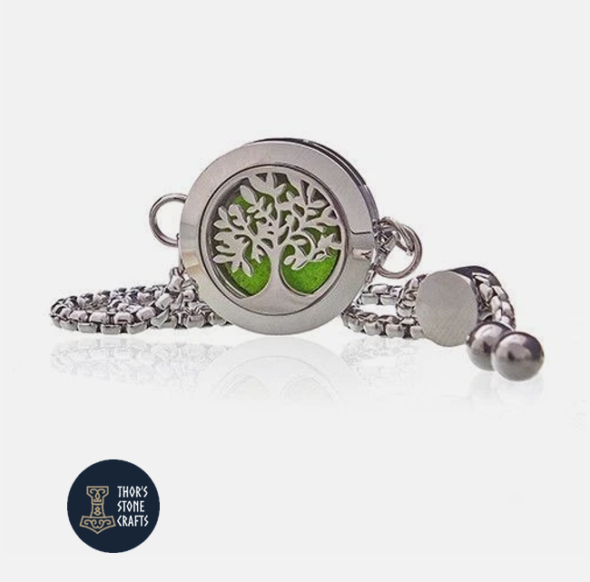 Aromatherapy Jewellery Chain Bracelet - Tree of Life - Stainless Steel - 20mm