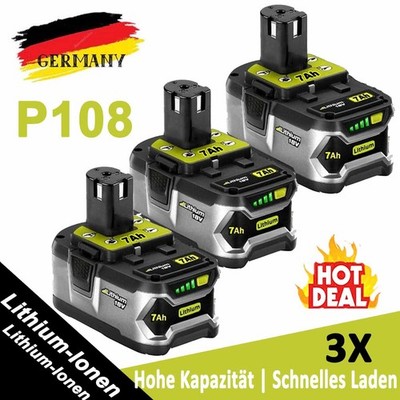 3X 18V 7.0Ah Akku Für RYOBI One Plus Lithium RB18L50 P108 P109 Batterie 18 Volt