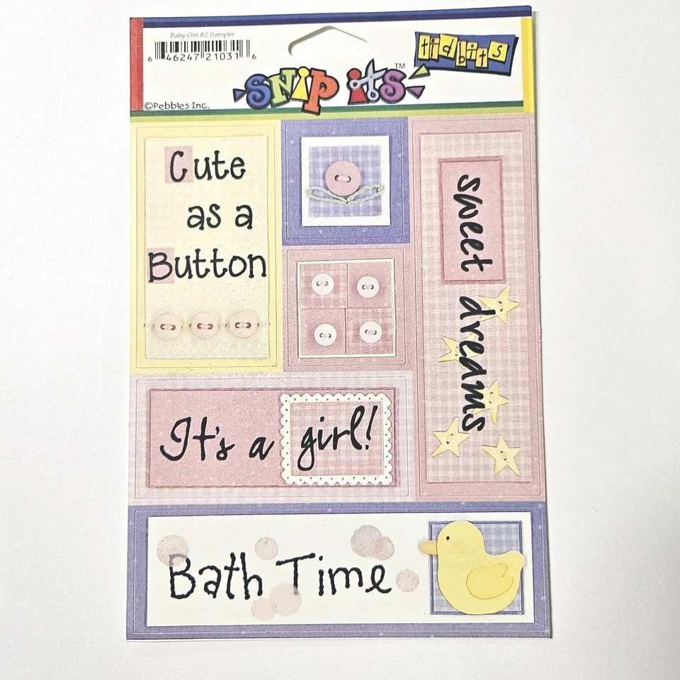Juego de 2 pegatinas de cartulina de guijarros para bebé niña nuestra bebé niña #2 Sampler SnipIts Foto 3 de 4